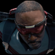 Marvel's The Falcon and the Winter Soldier star Anthony Mackie in a VFX shot from the series.